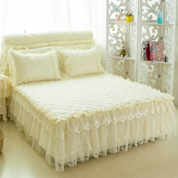 러빙랩 에스티나 레이스 침대커버 아이보리