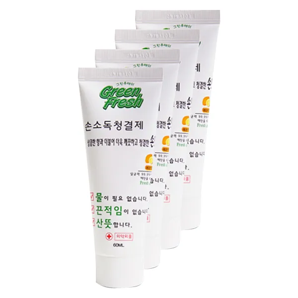 그린후레쉬 휴대용 손 소독청결제, 60ml, 4개