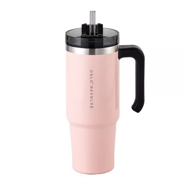 오슬로 리볼브 핸들형 텀블러, 핑크, 900ml