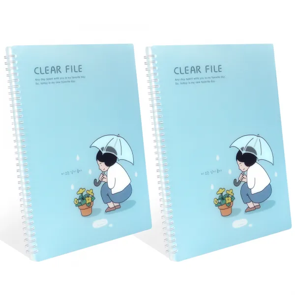 인디고 일상 클리어 파일 A4, 비오는날, 2개