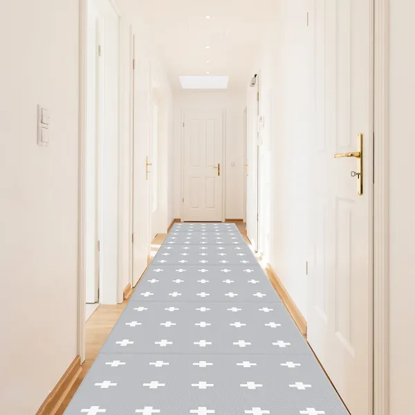 디팡 펫플레이매트 소형견 복도타입 70cm 아델라그레이