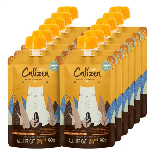 캣티즌 무스 고양이간식 파우치 90g, 참치, 12개