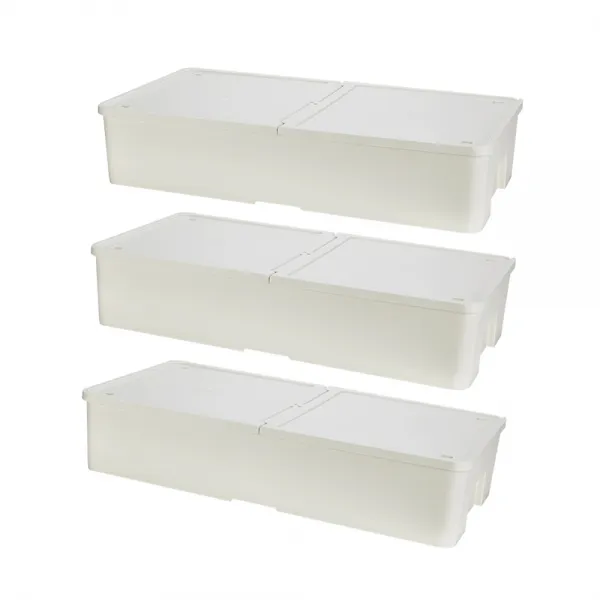씨밀렉스 언더베드 리빙박스 54l + 언더베드 클립 12p 아이보리 3개
