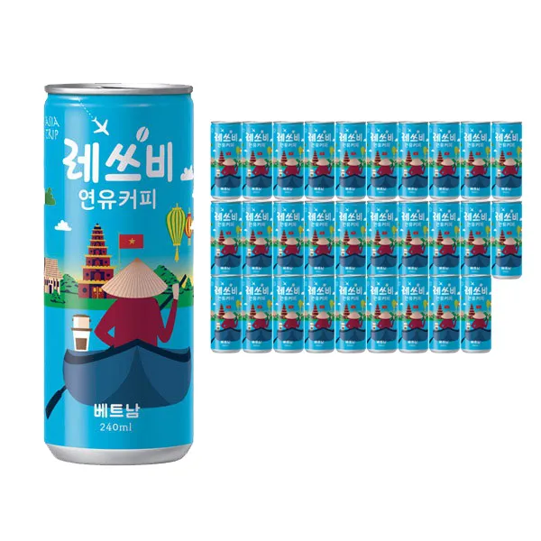 레쓰비 아시안트립 연유커피, 240ml, 30개