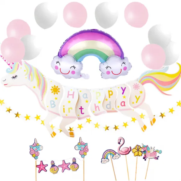 인디고샵 꿈꾸는 유니콘 생일파티 세트, 혼합색상, 1세트