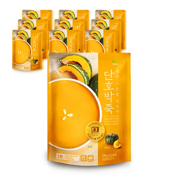 본죽 데워서 바로 먹는 단호박죽, 330g, 10개
