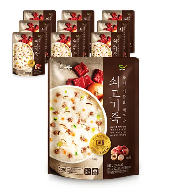 본죽 데워서 바로 먹는 쇠고기죽 330g 10개