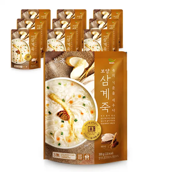 본죽 데워서 바로 먹는 보양삼계죽 330g 10개