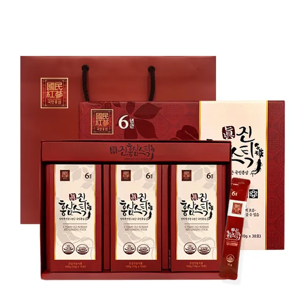 국민홍삼 6년근 진홍삼스틱 + 쇼핑백, 10g, 30개