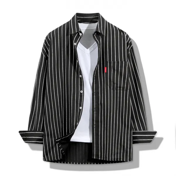 해리슨 남성용 스트라이프 오버핏 긴팔 셔츠 Tbc1012