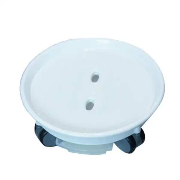 감동샵 이동식 화분받침 로라원형 물받침대 화이트