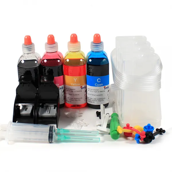 삼성전자 프린터 Scx 1360 And 1365용 무한리필잉크 공급기 세트 잉크 원액 Black Magenta Yellow Cyan 1세트