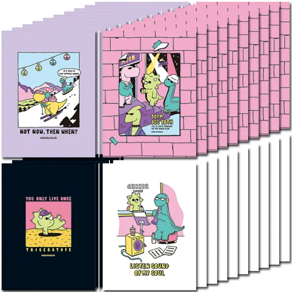 쓰임앤끌림 무제 백악기 욜로시대 노트 4종 X 10p 세트 01바이올렛 02핑크 03블랙 04화이트 1세트