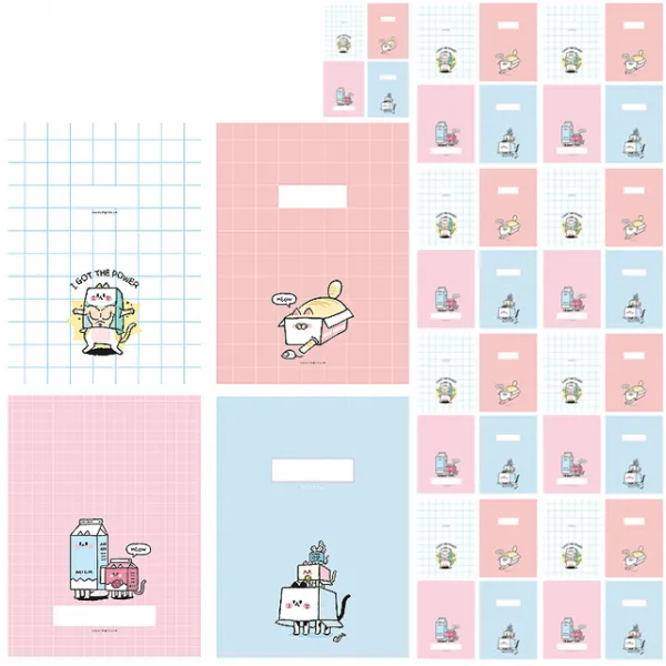 쓰임앤끌림 무제 박스냥 노트 4종 X 10p 세트 01화이트 02피치 03핑크 04블루 1세트