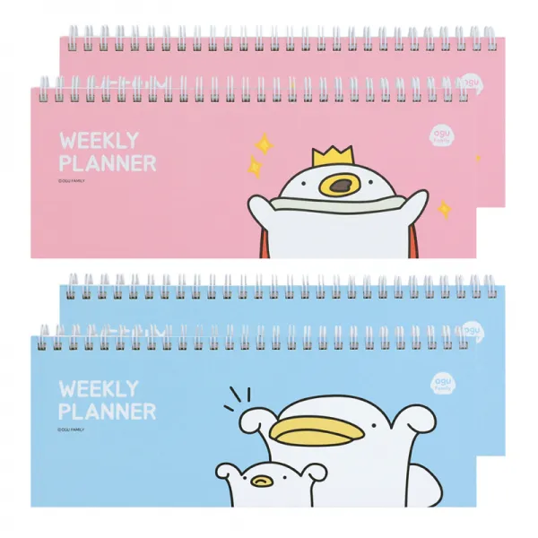오구패밀리 위클리 플래너 핑크 2p + 스카이 2p 혼합색상