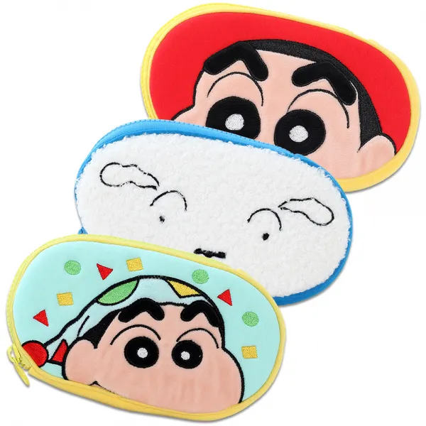 짱구 아플리케 펜슬케이스 짱구얼굴레드 짱구잠옷 흰둥이 3개