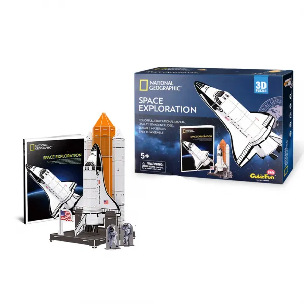 큐빅펀 스페이스탐사 내셔널지오그래픽키즈 3d 입체퍼즐 65피스 혼합색상