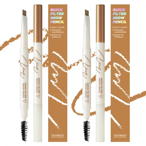 여우화장대 퀵필터 아이브로우펜슬 0.2g, 3호 라이트브라운 아몬드, 2개