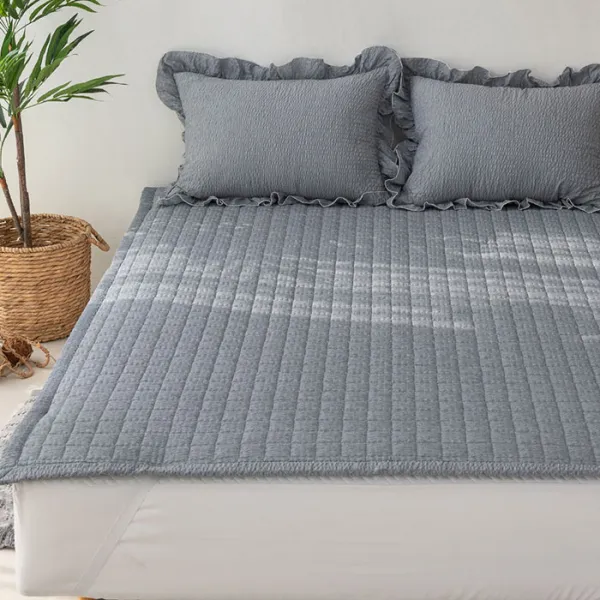 믹스앤매치 데일리 선염 시어서커 밴딩 침대패드 그레이