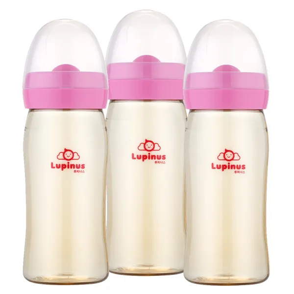 루피너스 Ppsu 젖병 240ml X 3p 노꼭지 핑크