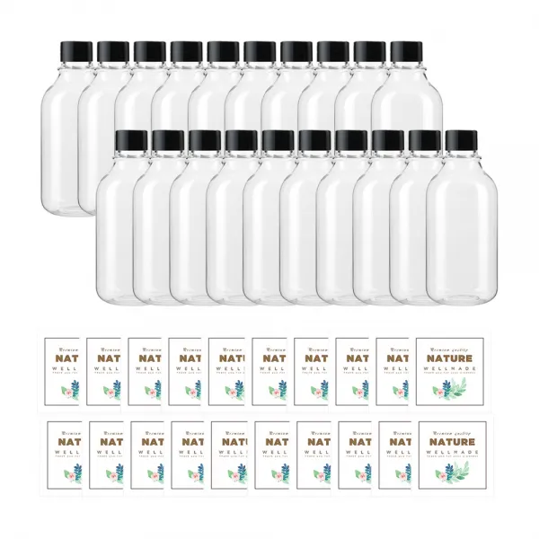 ARB300 투명 페트병 300ml + 검정캡 + 라벨 LB10M 세트, 20세트