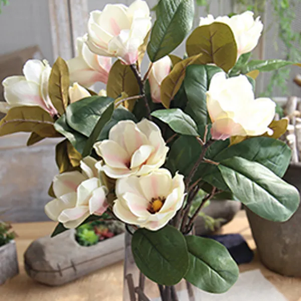 블럭마트 조화 꽃꽂이 목련꽃 3p, 랜덤발송