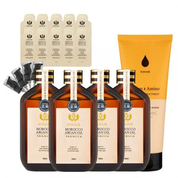 쏘헤어 모로코 아르간오일 헤어에센스 100ml x 4p + 2ml x 10p + 트리트먼트 220ml, 1세트