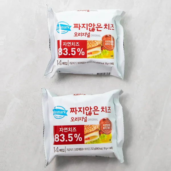 덴마크 짜지않은 치즈 오리지널 14매입 252g 2개