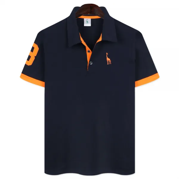 네스파 기린 반팔 카라티 Sci_0009 네이비