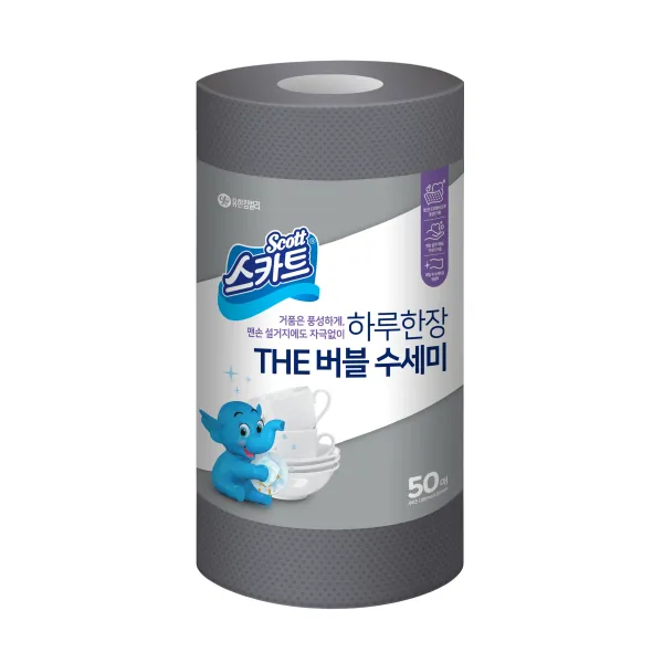 스카트 하루 한 장 The 버블 수세미 50p, 그레이, 1개