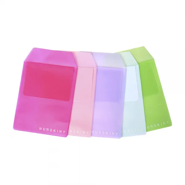 너스키니 간호사 주머니 파우치형 필통 5p, 바이올렛, 핫핑크, 베이비핑크, 옐로우그린, 화이트, 1세트