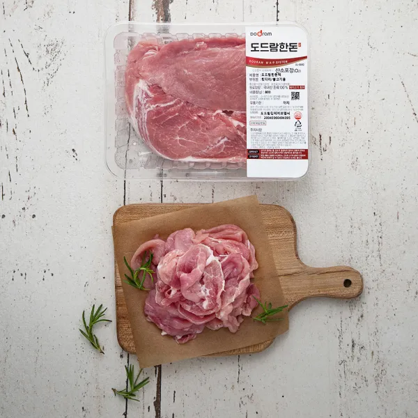 도드람한돈 1등급 뒷다리살 불고기용 (냉장), 800g, 1팩