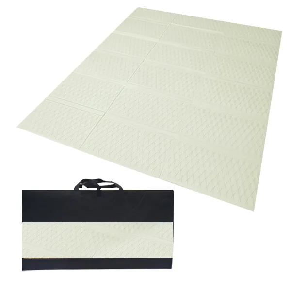 코만도 3단 대형 프리미엄 와플 코팅 엠보 매트리스 + 전용가방 아이보리