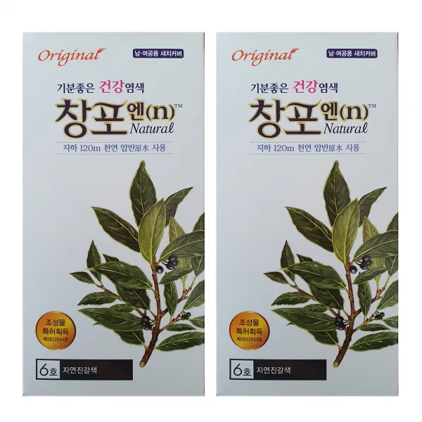 중외제약 창포엔 염색제, 6호 자연진갈색, 2개