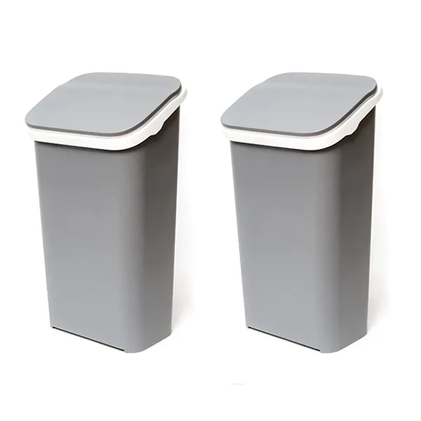 가담다 원터치 플라스틱 휴지통 20L, 그레이, 2개