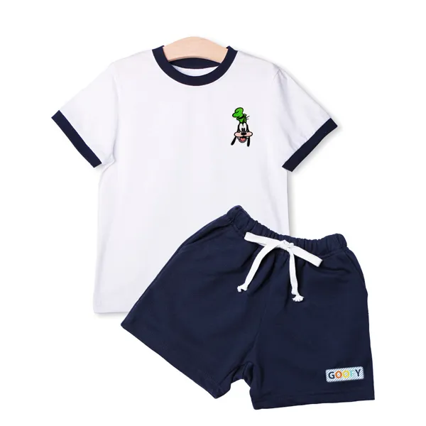 뉴욕꼬맹이 아동용 구피 배색반팔 상하의 세트 H004