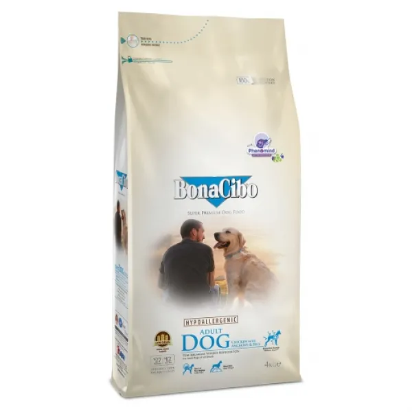 보나시보 어덜트 큰알갱이 강아지 건식 사료, 치킨 + 엔초비 + 라이스, 4kg