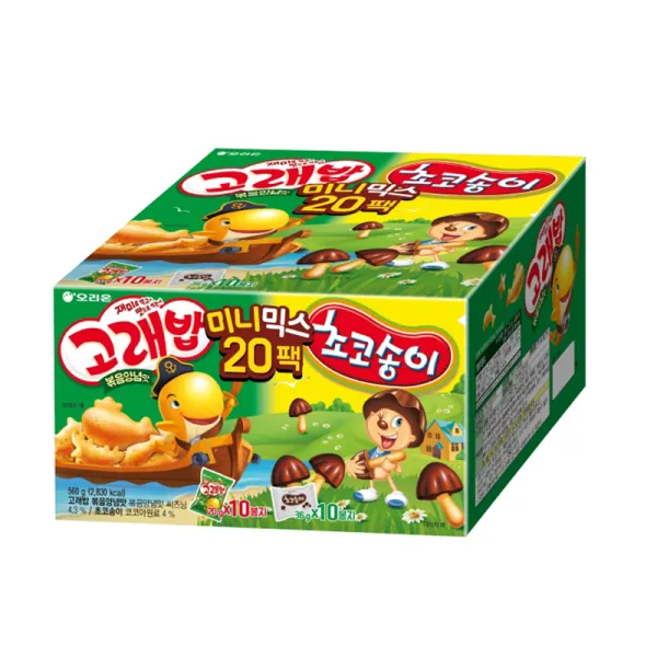 오리온 고래송이 미니믹스 과자세트, 고래밥 볶음 양념맛 10p + 초코송이 10p, 1개
