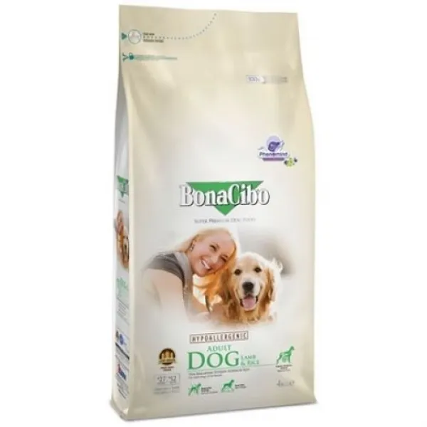 보나시보 어덜트 큰알갱이 강아지 건식 사료, 램 + 라이스, 4kg