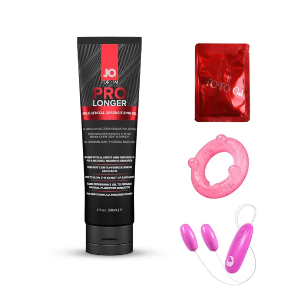 제이오 프로롱거 러브젤 60ml + 토토팩 러브젤 4ml + 쌍에그 진동기 랜덤발송 + 파워링 랜덤발송, 1세트