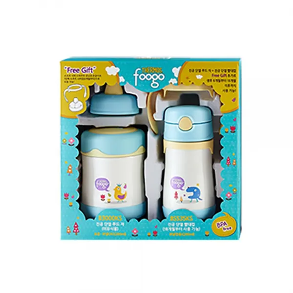 신푸고 빨대컵 290ml + 푸드자 290ml + 소프트시피컵 유니트 + 양손잡이 핸들 세트, 블루, 1개