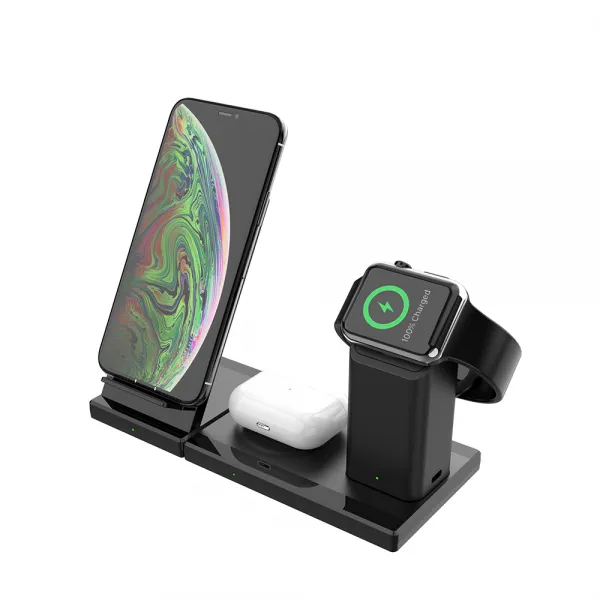 아이논 3 in 1 고속 무선충전 IN-WC510T, Black, 1개