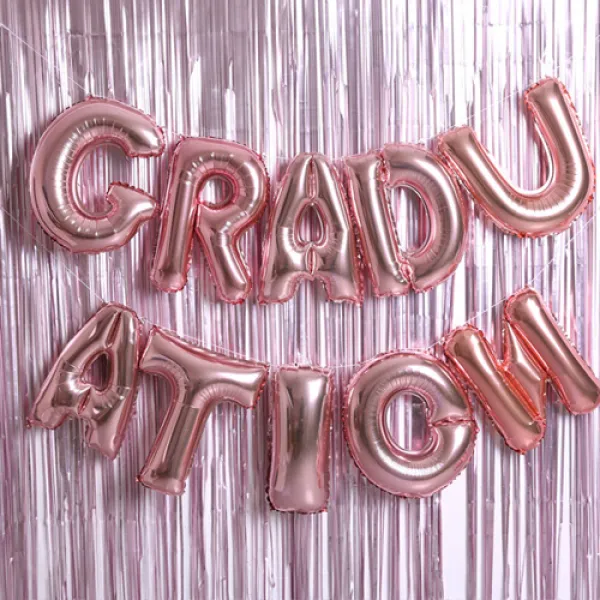 Graduation 은박풍선 커튼 세트 로즈골드 1세트