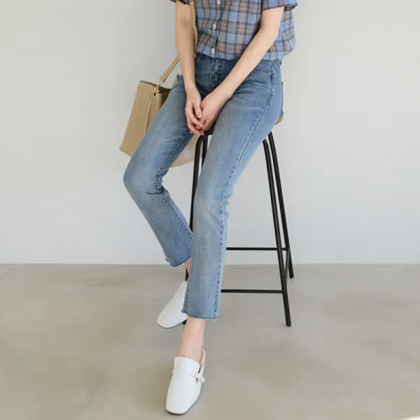수비진 여성용 슬림 일자 청바지 SP907