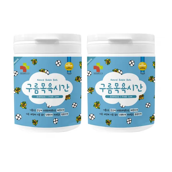 미스플러스 구름목욕시간 대팩 입욕파우더 프레쉬러브, 500g, 2개