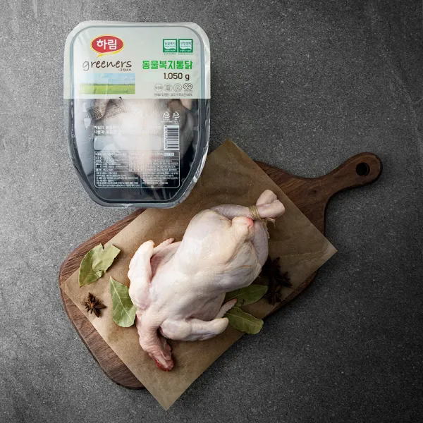 동물복지 인증 하림 greeners 통닭 백숙용 (냉장), 1050g, 1팩