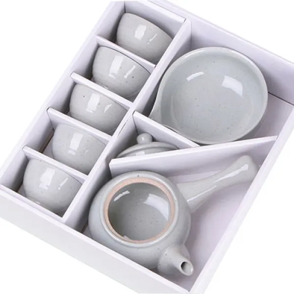 고백자 5인 다기세트, 1세트, 다관 + 다관뚜껑 + 숙우 + 잔 5p