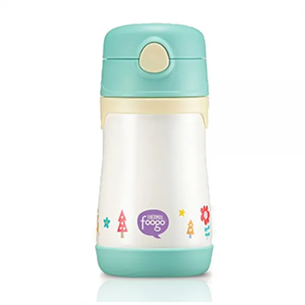 써모스 푸고 빨대컵 290ml, 그린, 1개