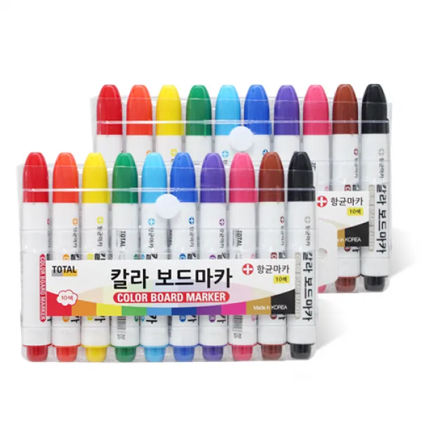 토탈하얀칠판 향균 칼라 보드 마카 10종 세트, 혼합색상, 2세트