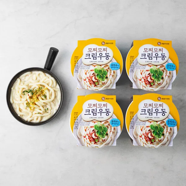 이가자연면 모찌모찌크림우동, 304.5g, 4개
